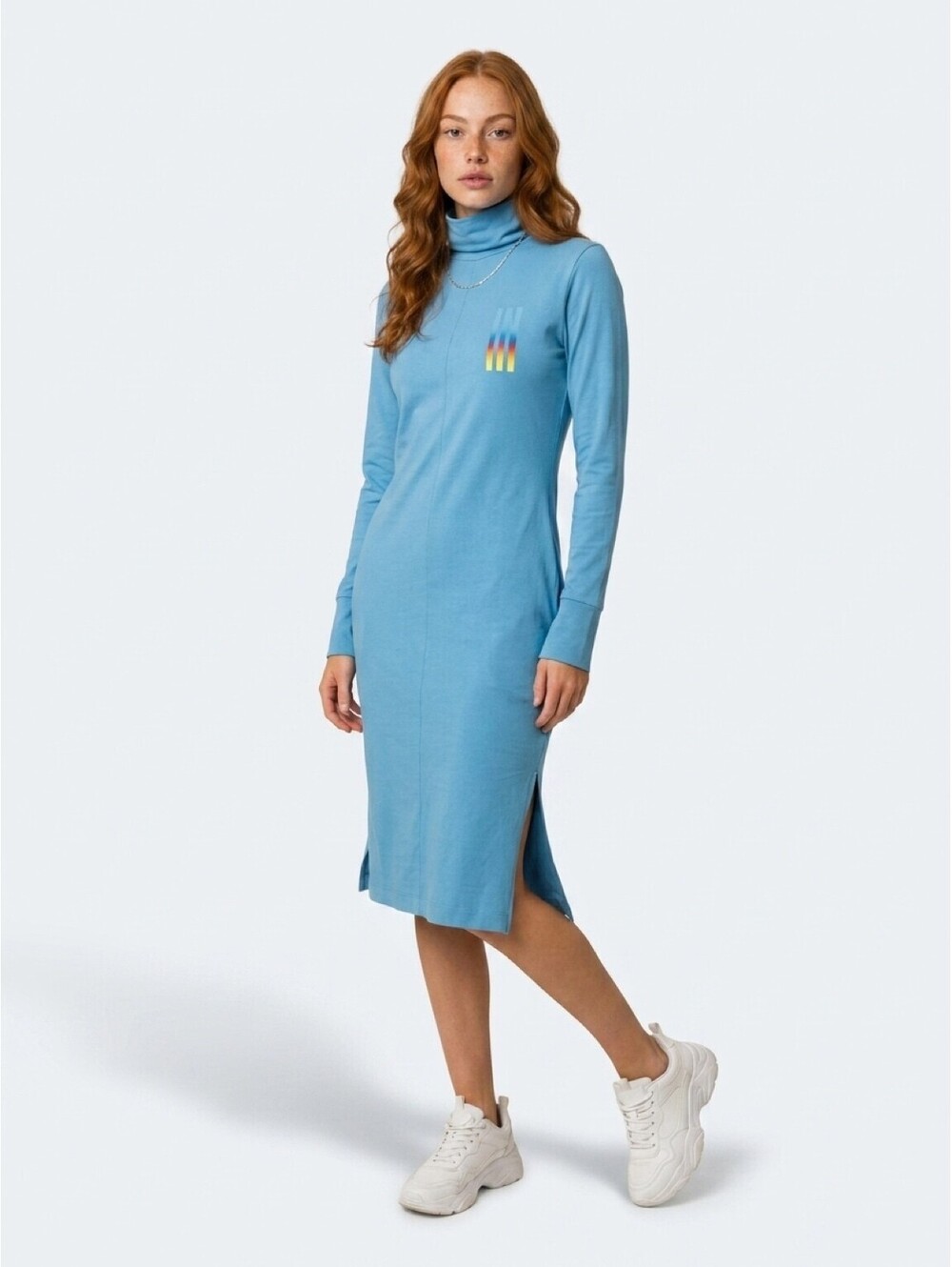 Adidas Women's Blue Mission Victory Mid Length Dress with Gradient Logo Size XL